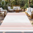 thumbnail image 3 of Fsddascl Pink Striped Outdoor Rug for Patio/Deck, Non-Slip Large Area Rug 6 x 9 Ft, Modern White Striped Abstract Art Aesthetics Indoor Outdoor Rugs Washable Area Rugs, Reversible Camping Rug Carpet, 3 of 5