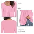 thumbnail image 5 of Top De Mujer, Blusa De Manga Larga Con Volantes De Color Puro De Poliéster Elástico Para Mujer, Cuello Redondo Para El Trabajo ANGGREK No, 5 of 5