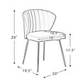 ARTFUL LIVING DESIGN Velvet Dining Chair with Metal Legs, Comfy Upholstered Chair for Small