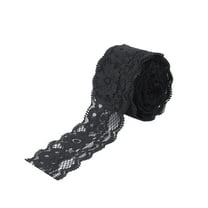 FRCOLOR 5 Yards Stretch Flower Lace DIY Trims Clothes Sewing Craft DIY Dress (Black)