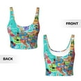 thumbnail image 5 of Picia Cartoon Map Of Europe Sports Bra for Women,Padded Strappy Sports Bras Medium Support Yoga Bra with Removable Cups,Running Yoga Bra-Small, 5 of 9
