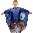 thumbnail image 4 of Capa de corte de pelo impermeable para niños, capa de corte de pelo para niños - Delantal de capa de peluquero de salón profesional, 4 of 5