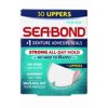 Sea-Bond Secure Denture Adhesive Seals, Fresh Mint Uppers, All-Day-Hold, Mess-Free, 30 Count - 6 Pack