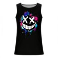 thumbnail image 3 of Tank Tops for Men Cool Ghost Face Graphic Scoop Neck Sleeveless Shirt Summer Casual Tanks Streetwear, 3 of 4