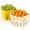 Yellow, variant on Orrhomi 2 Pack Ceramic Berry Basket Set - 4.7 Inch Cherry &  Dark Red Fruit Colander Bowls with Drain Holes - Farmhouse Summer Stylish Baskets for Washing Storing Berries, Kitchen Decor