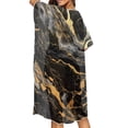 thumbnail image 4 of Xoenoiee Black Golden Marble Print Womens Swimsuit Coverups Half Sleeve Kimono Cardigan Bathing Suit Cover Up Bikini Swimwear Open Front Cover Ups Beach Outfits, 4 of 7