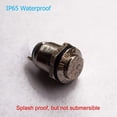 thumbnail image 3 of 10 Uds botón pulsador momentáneo resistente al agua botón de acero inoxidable encendido apagado 12mm 2A 12V / 24V / 125V / 250V (cabeza arriba) Xemadio YQ-2133, 3 of 7