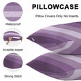 thumbnail image 5 of Throw Pillow Covers 20x20 Inch Set of 2, Geometric Purple, Waterproof Outdoor Pillow Covers, Solid Ombre Geometric Modern Stripe Decorative Cushion Pillowcases for Couch, Sofa, Bed, Garden, Patio, 5 of 9
