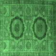 thumbnail image 1 of Ahgly Company Indoor Square Abstract Emerald Green Modern Area Rugs, 6' Square, 1 of 4