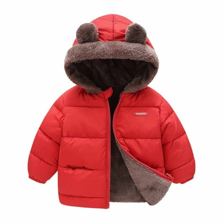 

Baby Clothes Winter Warm Fleece Hooded Jacket Cute Windproof Puffer Coat Zip Up Padded Outwear for Toddler Boy Girls Baby Clothes
