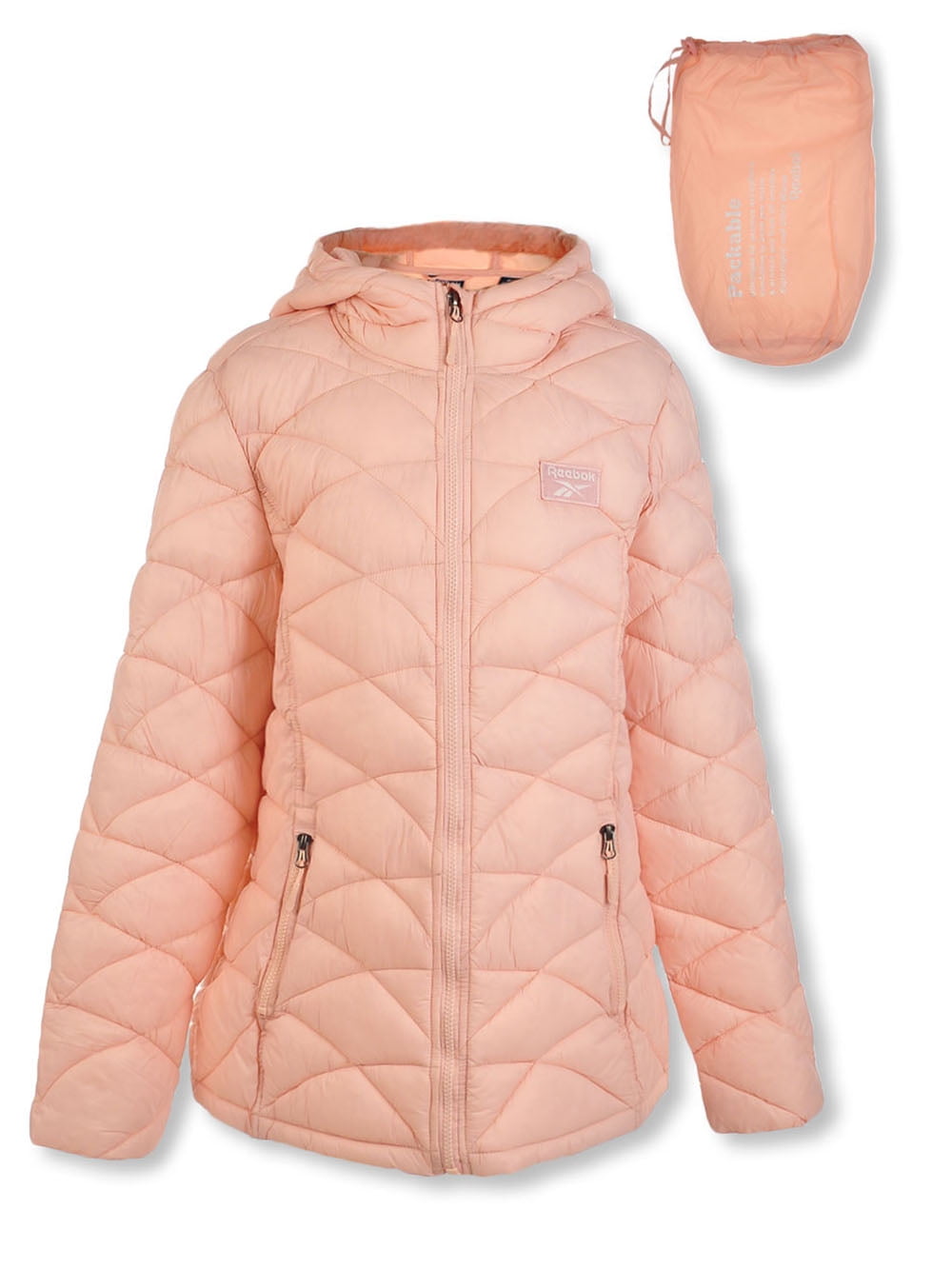 Reebok Packable Puffer Hooded Jacket Women's blush, xl