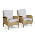 thumbnail image 2 of PARKWELL Patio Chairs Set of 2,Outdoor Wicker Accent Lounge Chairs with Cushions,Beige, 2 of 9