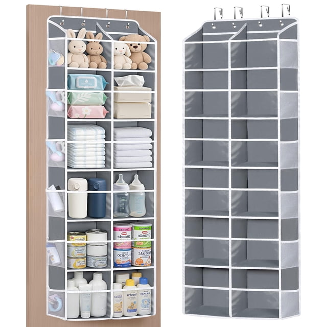 Organizador para colocar sobre la puerta Univivi, 6 niveles y 12 compartimentos, gris