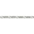 thumbnail image 2 of Chaîne Figaro 5.25mm Plaquée Rhodium (Poids : 9.05 Grammes, Longueur : 8 Pouces), 2 of 4