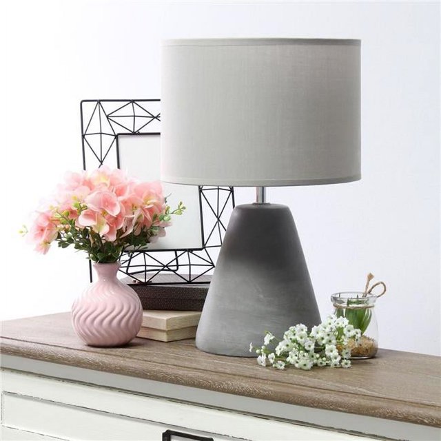 All the Rages LT2059-GRY Simple Designs Pinnacle Concrete Table Lamp, Gray