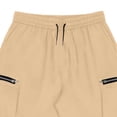 thumbnail image 6 of Men's Cargo Shorts with Multi-Pockets - Big & Tall Casual Drawstring Shorts, Lightweight Summer Streetwear with Zipper Pockets, Elastic Waist Workout Jogger Shorts Khaki L, 6 of 6