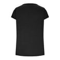 thumbnail image 6 of DondPO Womens Tops Womens Solid Color Casual Round Neck Pleated Line Chest Petal Short Sleeve T Shirt Top Blouse Womens Dressy Tops Tops for Women Trendy Black XL, 6 of 7