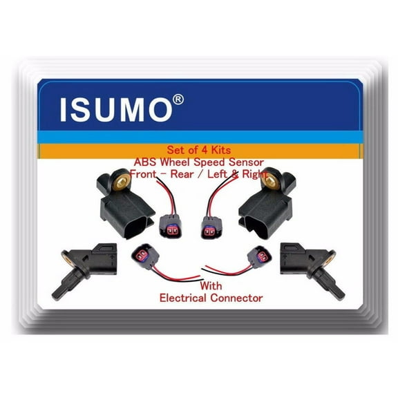 Set 4 ABS Wheel Speed Sensor Front Rear L/R with Pigtail Fits:Mazda 3 5