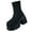 Black, variant on Black Womens Fashion Versatile Flying Woven High Top Elastic Socks Boots Thick Heel Thick Sole Short Boots