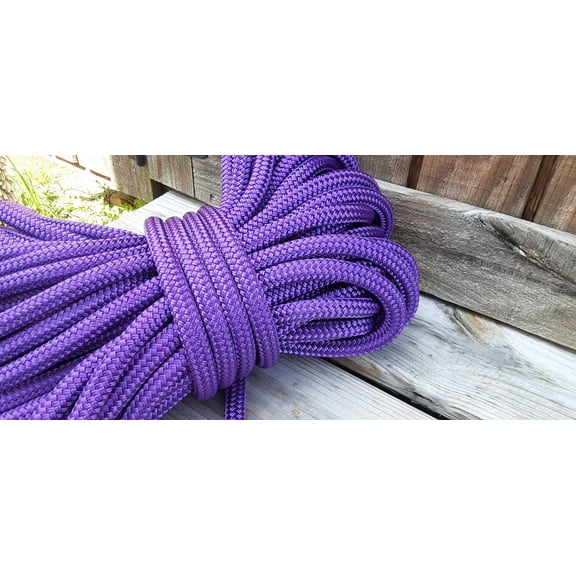 9/16 x 100 ft. Premium Double Braid/Yacht Braid Polyester Nautical Rope. Purple Made in USA