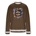 thumbnail image 2 of Yusimy Men's Carnival Print Long Sleeve Hoodie Crew Neck Kangaroo Pocket Loose Fashionable Casual Sweatshirt, 2 of 6