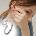 thumbnail image 1 of SMihono Diamond Pearl Ring Female 14K Gold Rose Gold Pearl Ring Home Decoration on Clearance, 1 of 9