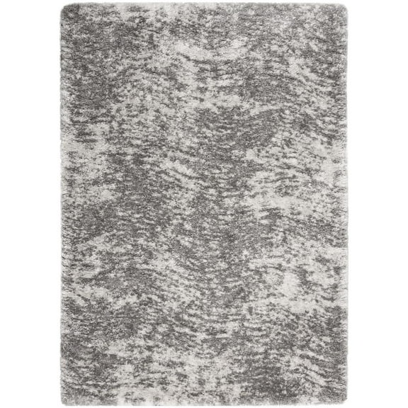 Nourison Luxurious Shag Contemporary Modern Charcoal Grey 5'3" x 7'3" Area Rug, (5' x 7')