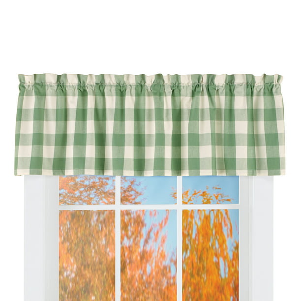 Brighton Checkered Window Cafe Curtains with the Two Tiers in Different  Lengths and Rod Pocket on Top for Easy Hanging
