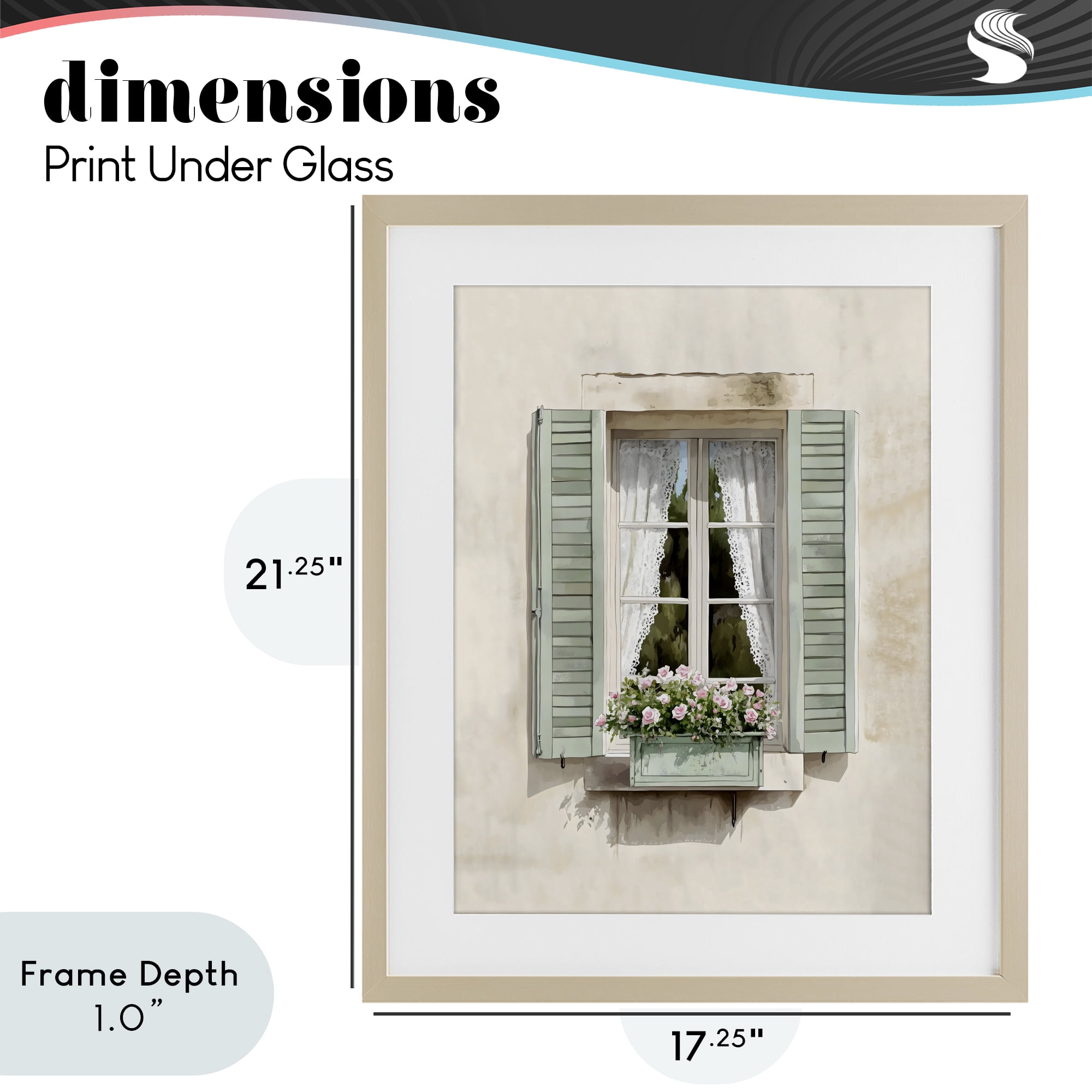 Stupell Industries French Cafe Window Curtains Birch Framed Print Under Glass, design by LSR Design Studio