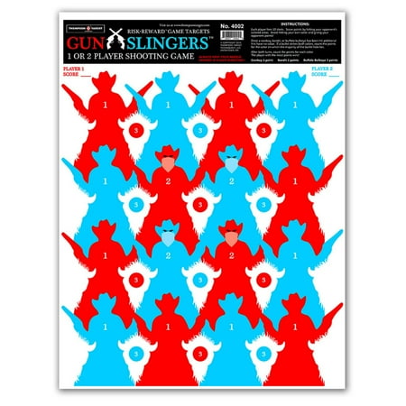 Gun Slingers 2 Player Shooting Game Targets - 19 x25 (20 Pack)