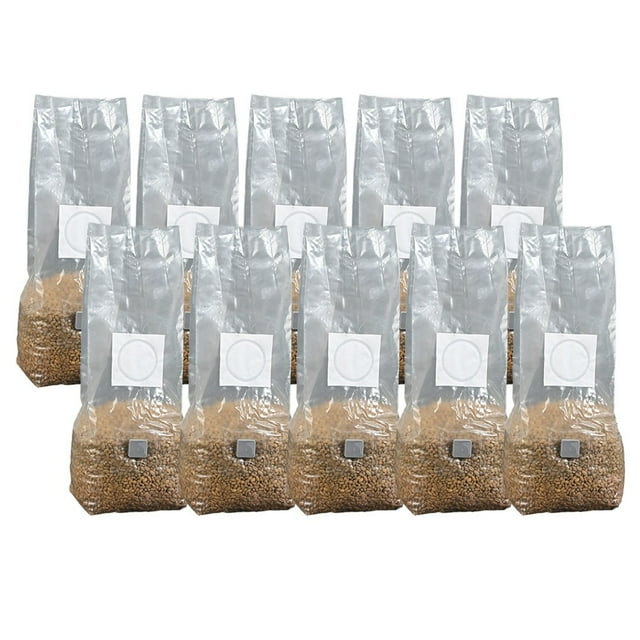 10×High-Yield Mushroom Cultivation Bags: Sterilized & Versatile for All Setups