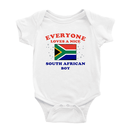 

Everyone Loves a Nice South African Boy Baby Bodysuit Newborn Clothes Outfits (White 3-6 Months)