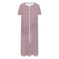 thumbnail image 4 of Riecok Robes for Women Zip Front Gradient Short Sleeve Loungewear Lightweight Comfortable Sleepwear with Pockets, 4 of 7