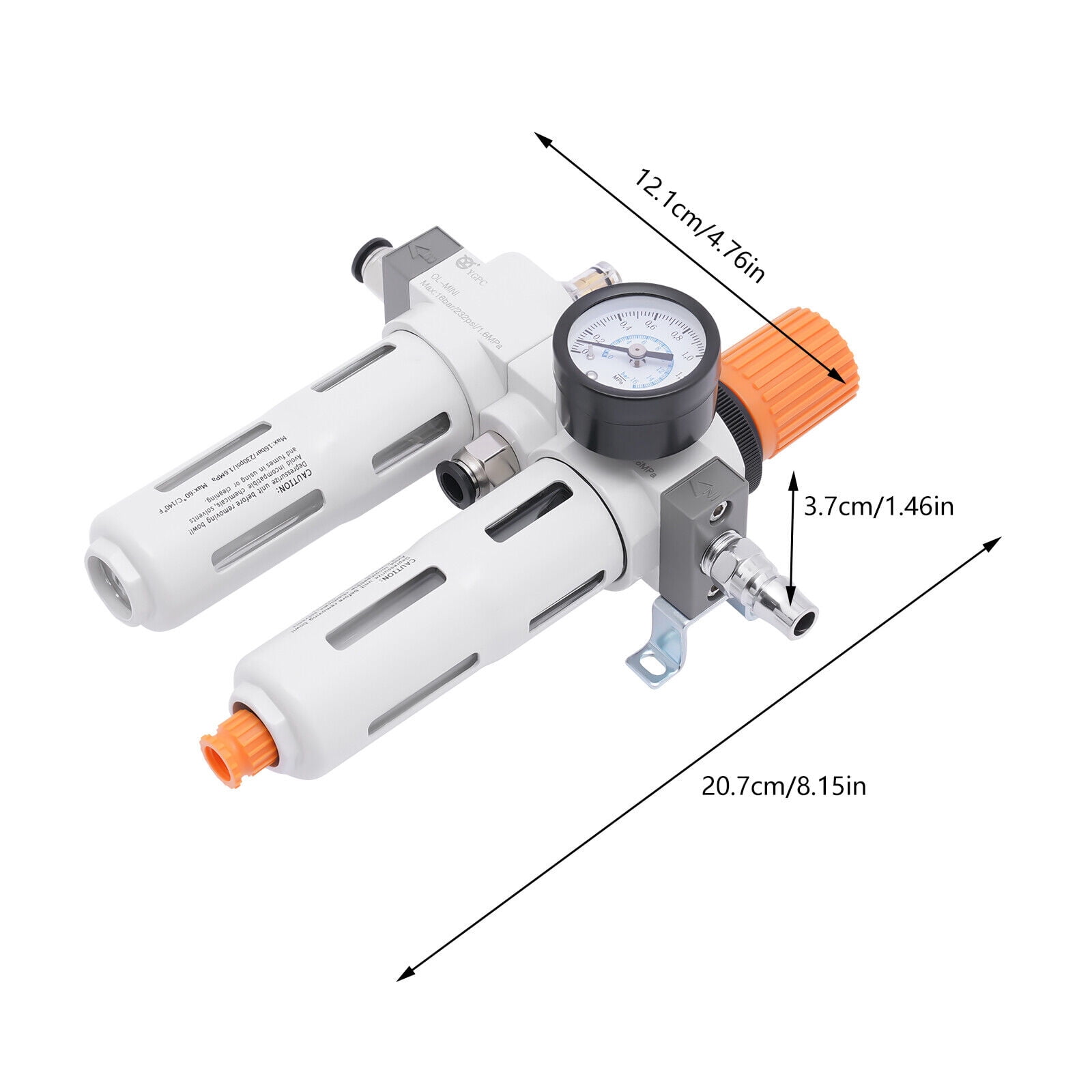 Tire Changer Air Pressor Oil Water Regulator Separator w/ Pressure Gauge 230psi