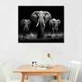 thumbnail image 2 of JEUXUS Large Black White Elephant Contemporary African Animal Wall Art Canvas Print Framed Picture Modern Painting for Living Room Bedroom Decor, 2 of 4