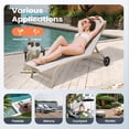 thumbnail image 4 of Pellebant  2PCS Outdoor Adjustable Chaise Lounge Chair with Wheels - N/A White&Gray&Blue, 4 of 5