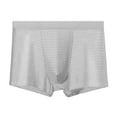 thumbnail image 2 of zeranth Men Ice Silk Mesh Shorts Briefs Mid-rise Elastic Waistband Seamless Fit Panties Breathable Mesh Slim Fit Underwear, 2 of 7