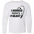 thumbnail image 3 of Inktastic I Hooked Papa's Heart with Fishing Rod Long Sleeve Youth T-Shirt, 3 of 5