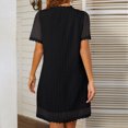 thumbnail image 4 of Robe d'Été pour Femmes 2024 Mode Grande Taille Col en V Manches Courtes Robe en Dentelle Unie 50 % de Réduction!, 4 of 5