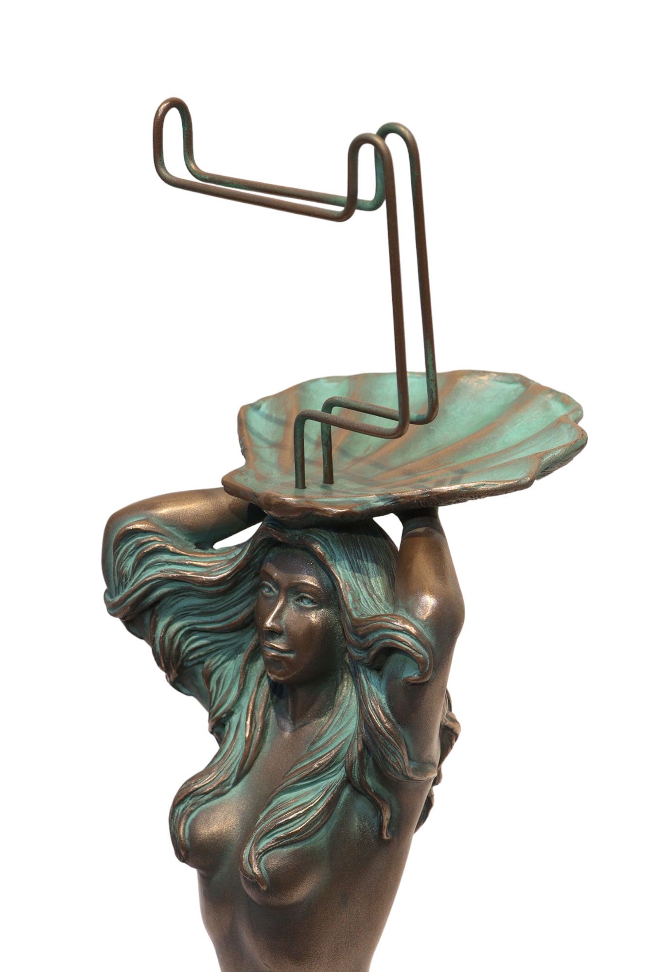 Mermaid Toilet Paper Holder Verde Bronze