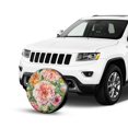 Pastel Floral Watercolor Weatherproof tire protection cover spare tire