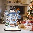 thumbnail image 3 of Decoración de mesa de arte de diamante de muñeco de nieve de Navidad de madera para decoración de escritorio de oficina en casa, 3 of 9