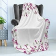 thumbnail image 4 of Flower Soft Flannel Fleece Throw Blanket, Vintage Frame with Ivy Floral Design with Leaves Buds and Branches Retro Print, Cozy Plush for Indoor and Outdoor Use, 60" x 80", Multicolor, by Ambesonne, 4 of 5