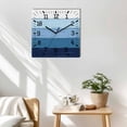 thumbnail image 3 of Blue Ombre Wooden Wall Clock Silent Non Ticking, Farmhouse Vintage Wooden Striped Square Wall Clocks Battery Operated, Decor Clock for Home Office, Living Room, Kitchen, 12 Inch, 3 of 9