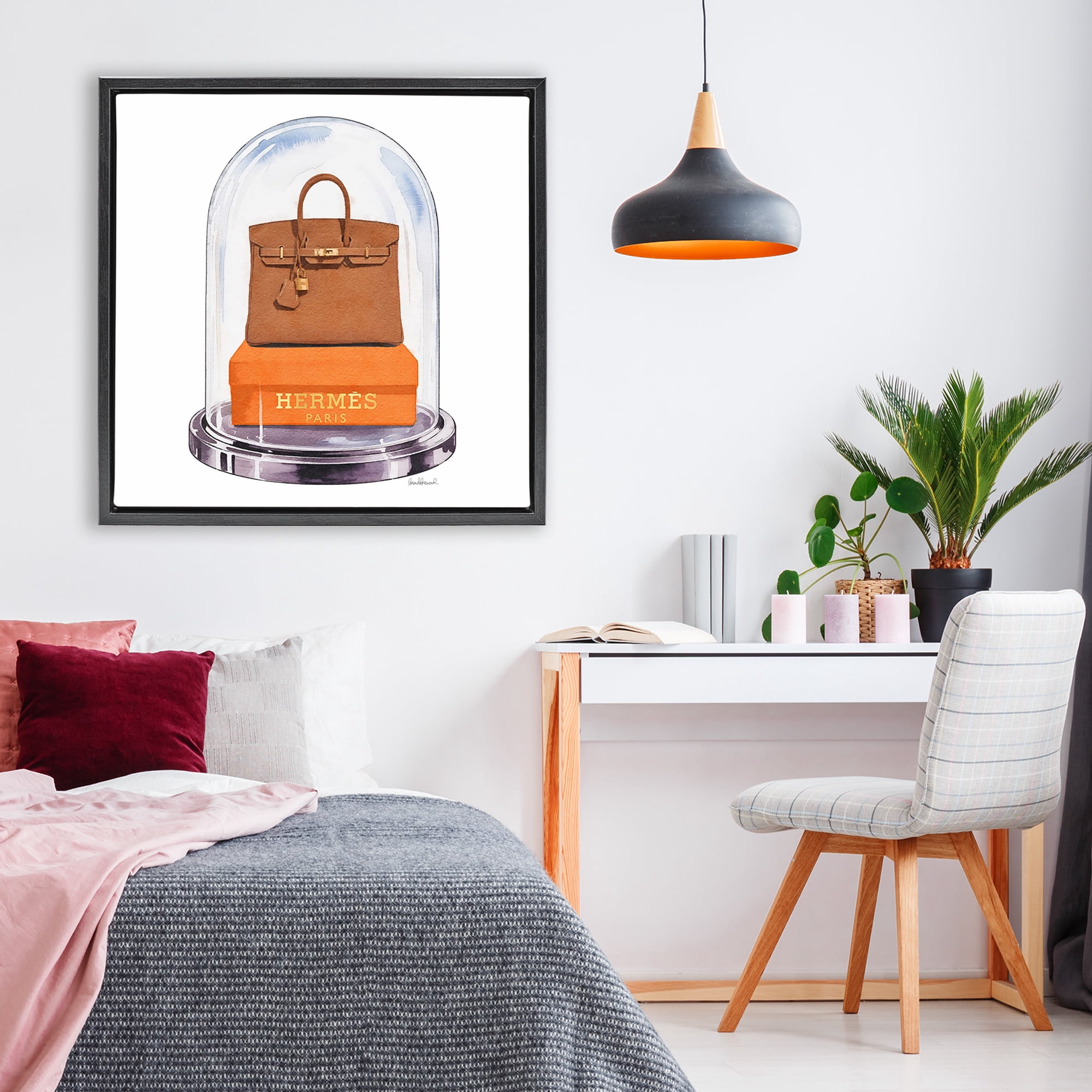 Stupell Industries Luxury Handbag Dome Black Framed Floater Canvas Wall Art, design by Amanda Greenwood