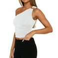 thumbnail image 2 of Summer Halter Tops for Women Deep V Neck Crop Tank Top Backless Tankini Top White L, 2 of 8