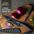 thumbnail image 4 of Thyme & Table 3-Piece Stainless Steel Blue Swirl Knife Set with Protective Sheaths, 4 of 7