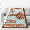 thumbnail image 4 of Basketball Blanket Just A Girl Who Loves Basketball Decor Throw Blanket Super Warm Soft Plush Fleece Flannel Sport Theme Blanket Gifts for Girls Boys Winter Couch Bedding for Baby Kids Women 60"X80", 4 of 6