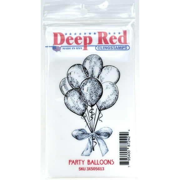 Deep Red Cling Stamp 2" X 3.1" - Party B