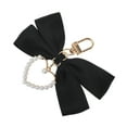 thumbnail image 5 of Unique Bargains 1 Pc Handbag Charms Keychains Faux Pearl Heart Bow Bag Accessories Black, 5 of 5